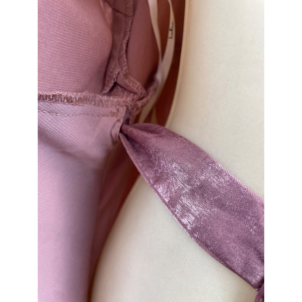 Lulus Dusty Rose Off-Shoulder Satin Maxi Dress With Ruffle Overlay Sz L - New