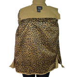 Dennis Basso Womens Tan Jacket With Leopard Print Lining Snap Button Sz XS