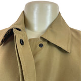 Dennis Basso Womens Tan Jacket With Leopard Print Lining Snap Button Sz XS