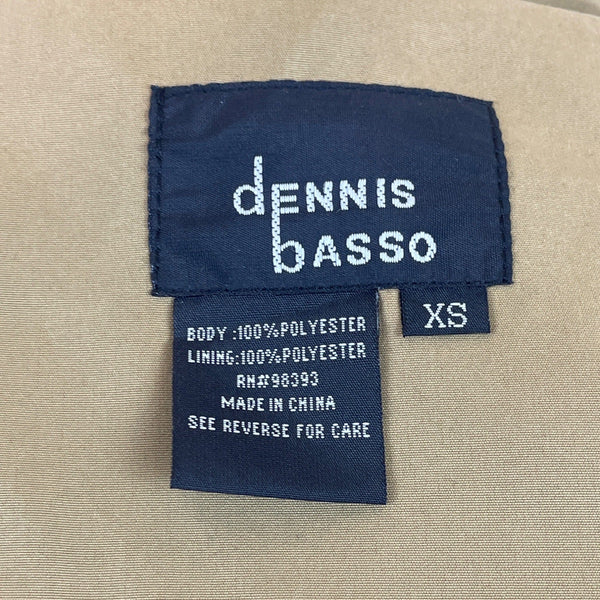 Dennis Basso Womens Tan Jacket With Leopard Print Lining Snap Button Sz XS