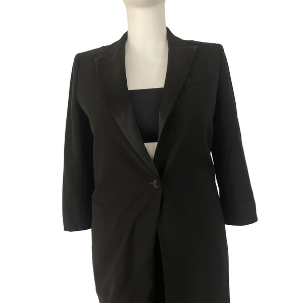 Lafayette 148 Black Womens Blazer 3/4 Sleeve Single-Button Size 14