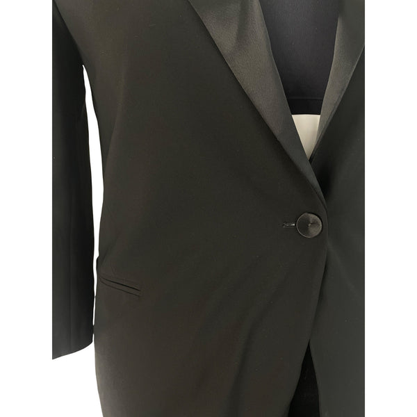 Lafayette 148 Black Womens Blazer 3/4 Sleeve Single-Button Size 14