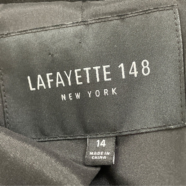 Lafayette 148 Black Womens Blazer 3/4 Sleeve Single-Button Size 14