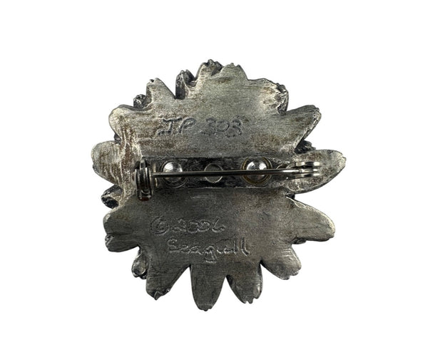 Seagull Pewter Floral Daisy Pin Brooch 2006 Women Silver Tone Metal