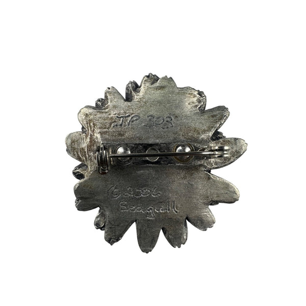 Seagull Pewter Floral Daisy Pin Brooch 2006 Women Silver Tone Metal