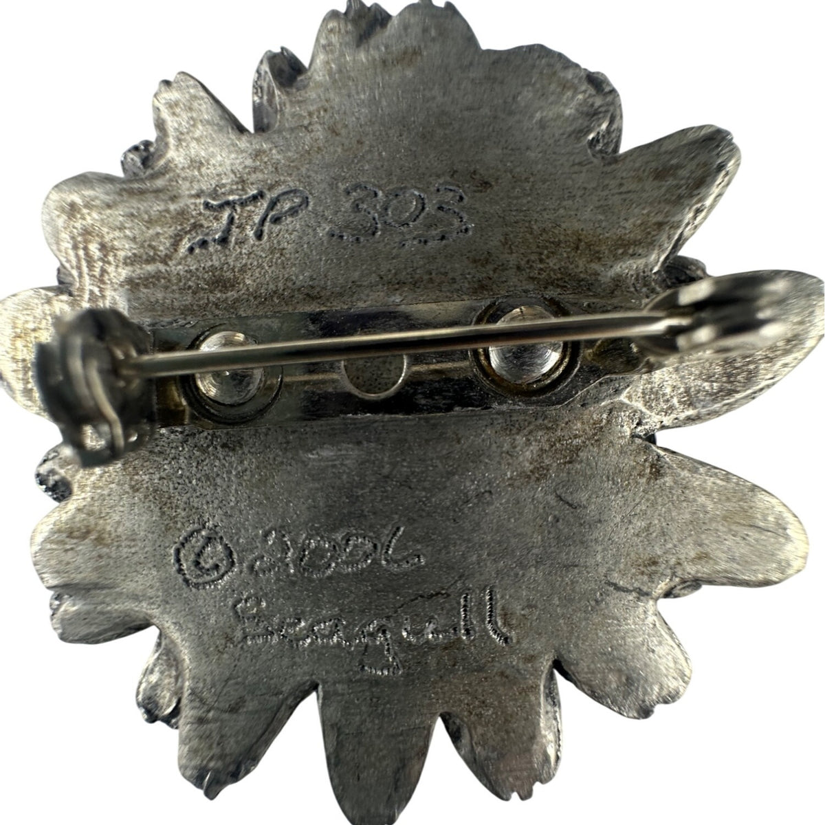 Seagull Pewter Floral Daisy Pin Brooch 2006 Women Silver Tone Metal