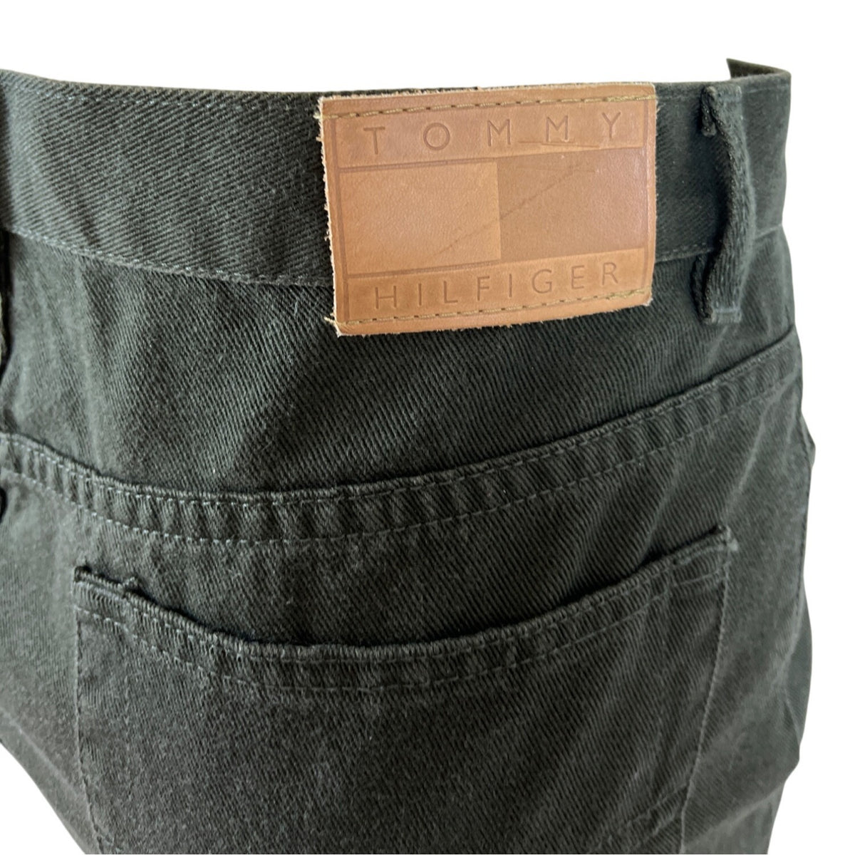 Tommy Hilfiger Womens Olive Jeans Comfortable Fit Denim Trousers Size 12