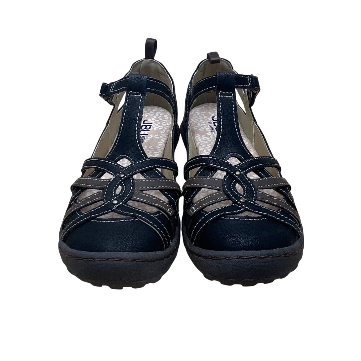 JBU Dove Women’s Black Earth Memory Foam Strapped Closure Sandals Sz 6.5M