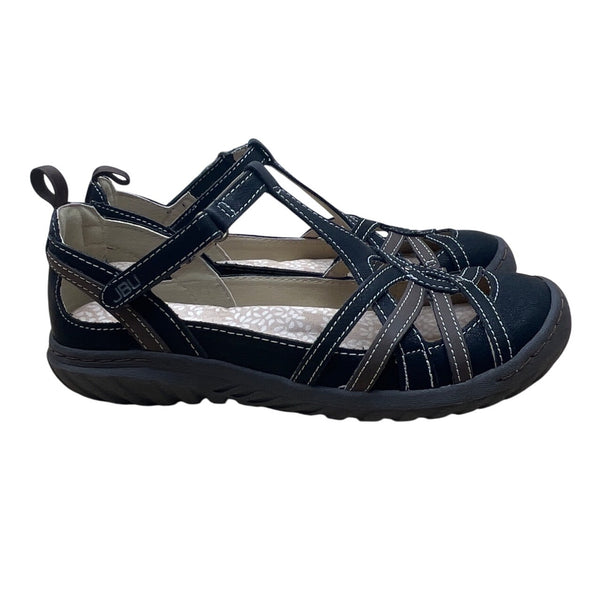 JBU Dove Women’s Black Earth Memory Foam Strapped Closure Sandals Sz 6.5M