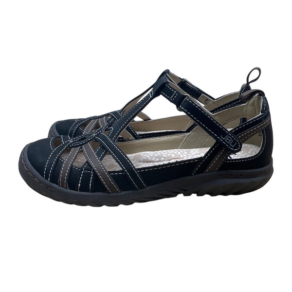 JBU Dove Women’s Black Earth Memory Foam Strapped Closure Sandals Sz 6.5M