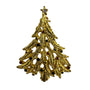 Vintage Gold Tone Christmas Tree Brooch With Rhinestone Accents Holiday Jewelry