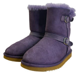 Kirkland Kid’s Purple Faux Fur Lined Shearling Buckle Ankle Boots Size K3