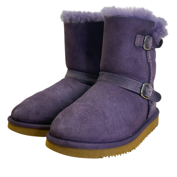 Kirkland Kid’s Purple Faux Fur Lined Shearling Buckle Ankle Boots Size K3