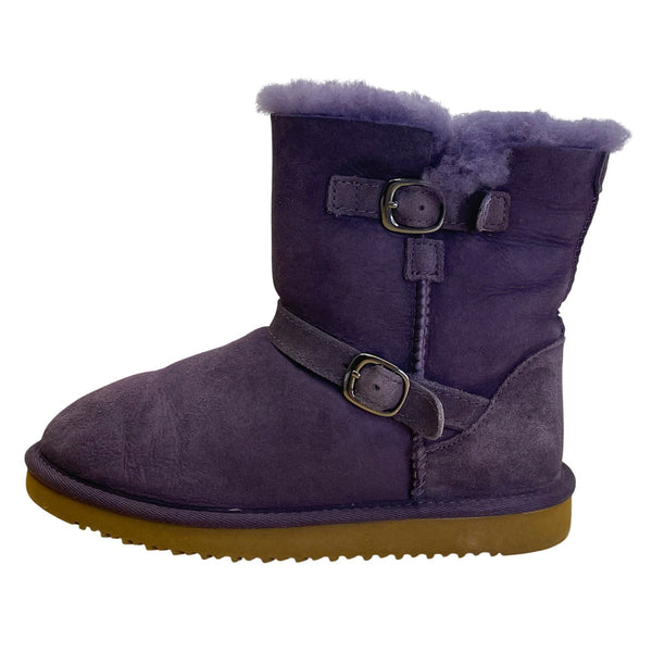 Kirkland Kid’s Purple Faux Fur Lined Shearling Buckle Ankle Boots Size K3