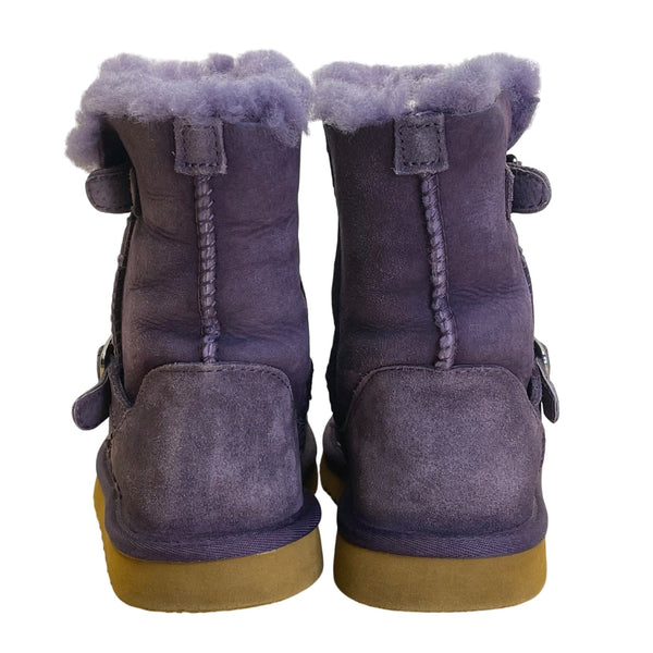 Kirkland Kid’s Purple Faux Fur Lined Shearling Buckle Ankle Boots Size K3