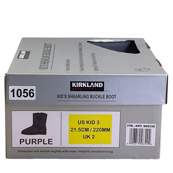 Kirkland Kid’s Purple Faux Fur Lined Shearling Buckle Ankle Boots Size K3