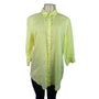 Chico’s Women’s Yellow Button-Up Collared Shirt With 3/4 Sleeves Sz 0