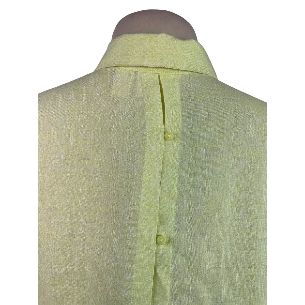 Chico’s Women’s Yellow Button-Up Collared Shirt With 3/4 Sleeves Sz 0