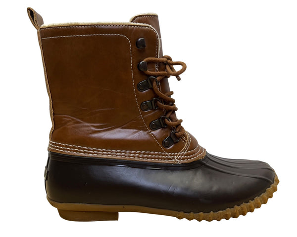 Esprit Women's Brown & Black Faux Fur Waterproof Oxford Harbor Winter Boots 9.5M
