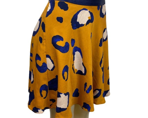 3.1 Phillip Lim Women's Yellow/Blue Cheetah Skirt 20th Ann Collection Sz 12