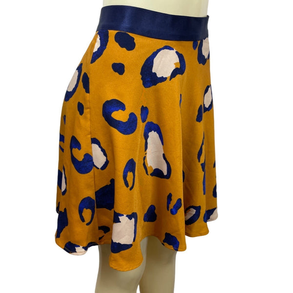 3.1 Phillip Lim Women's Yellow/Blue Cheetah Skirt 20th Ann Collection Sz 12