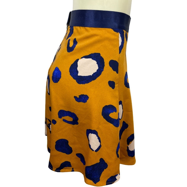 3.1 Phillip Lim Women's Yellow/Blue Cheetah Skirt 20th Ann Collection Sz 12
