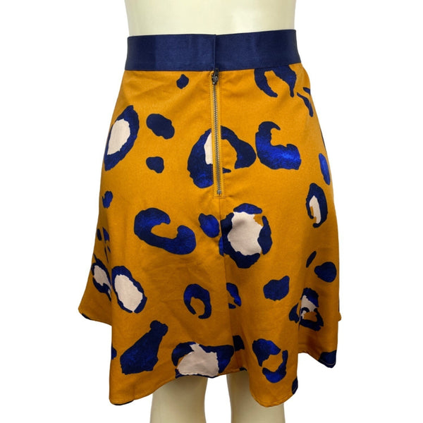 3.1 Phillip Lim Women's Yellow/Blue Cheetah Skirt 20th Ann Collection Sz 12
