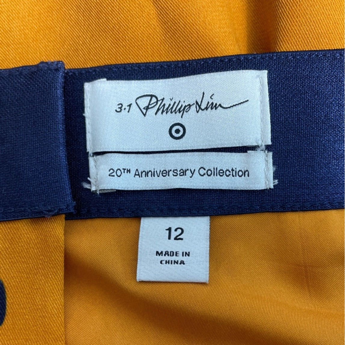 3.1 Phillip Lim Women's Yellow/Blue Cheetah Skirt 20th Ann Collection Sz 12