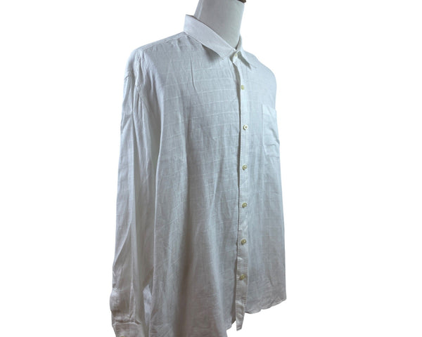Tommy Bahama Mens White Long Sleeve Button-Up Shirt Casual Lightweight Size XXL