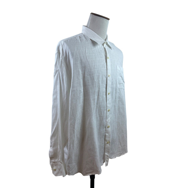 Tommy Bahama Mens White Long Sleeve Button-Up Shirt Casual Lightweight Size XXL