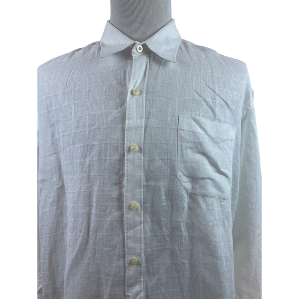 Tommy Bahama Mens White Long Sleeve Button-Up Shirt Casual Lightweight Size XXL