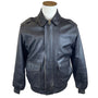 L.L. Bean Mens Black Goatskin Leather Bomber Jacket Insulated Warm Durable Sz M