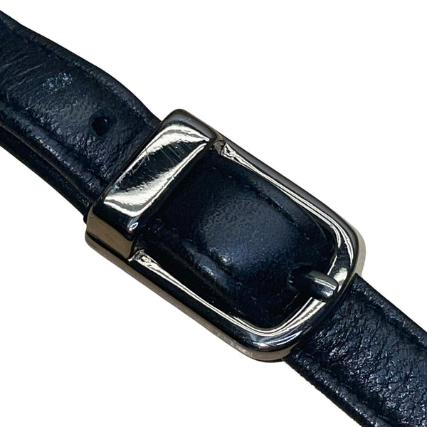 Perlina Women’s Black Leather Adjustable Strap Minimalist Design Crossbody Bag