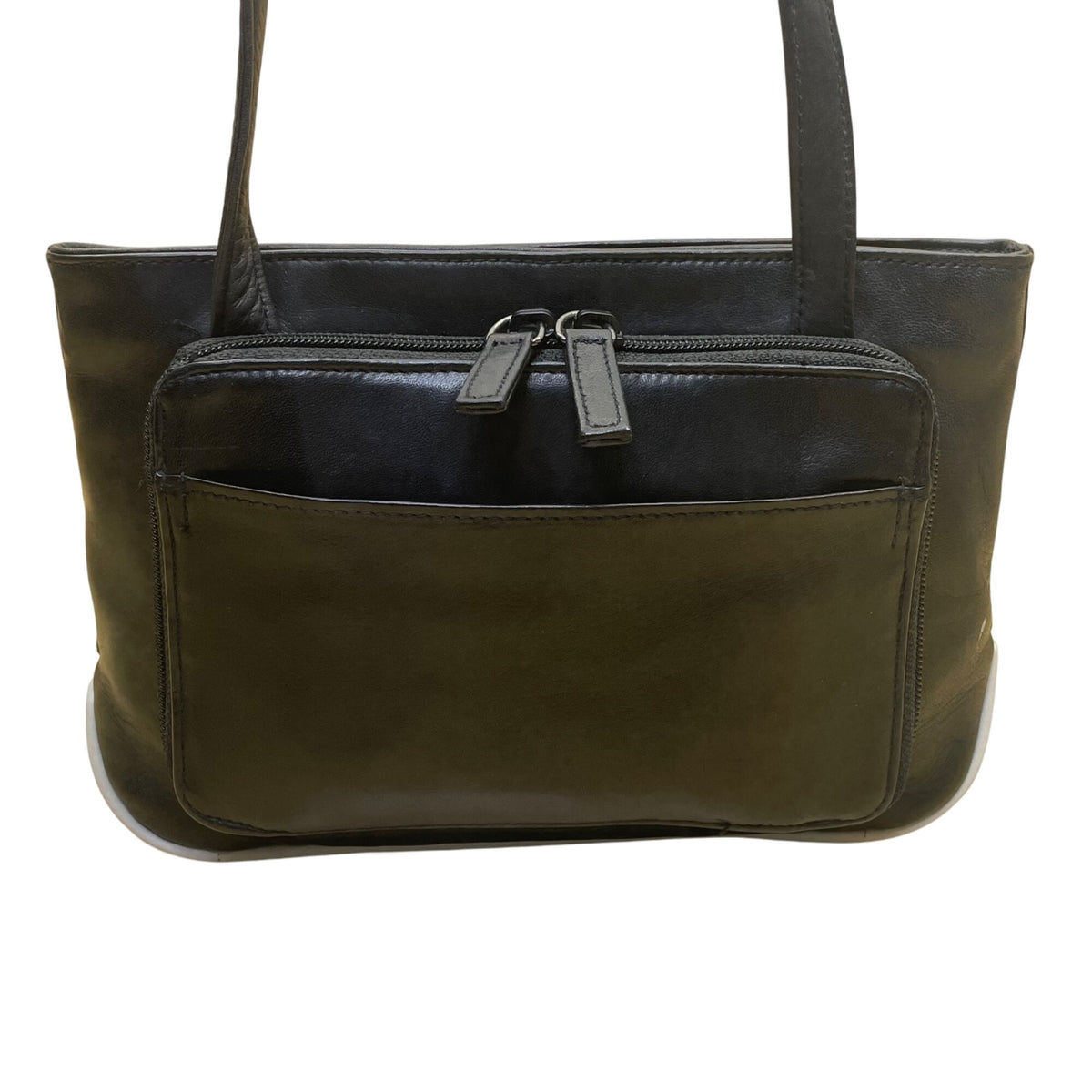 Perlina Women’s Black Leather Adjustable Strap Minimalist Design Crossbody Bag