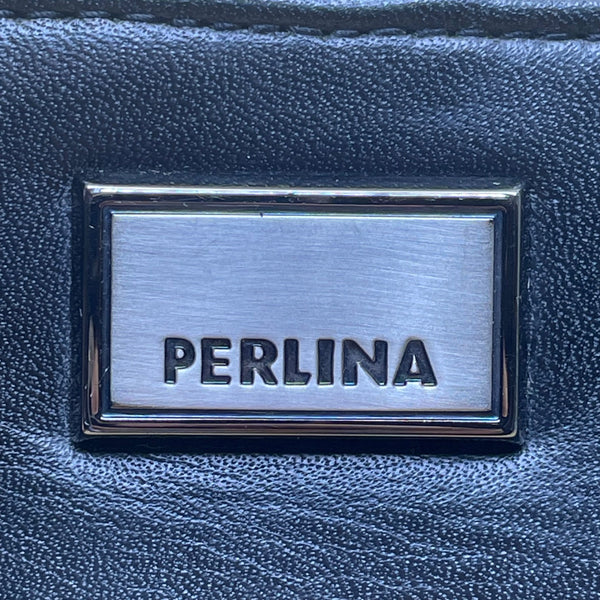 Perlina Women’s Black Leather Adjustable Strap Minimalist Design Crossbody Bag