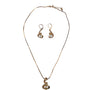 18K RGP Gold Filled Women Gold Tone Faux Pearl Necklace & Earrings Jewelry Set
