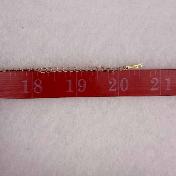 18K RGP Gold Filled Women Gold Tone Faux Pearl Necklace & Earrings Jewelry Set