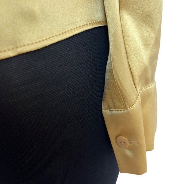 Studio 148 By Lafayette 148 Women’s Gold Satin Button-Up Blouse Size 6 - New