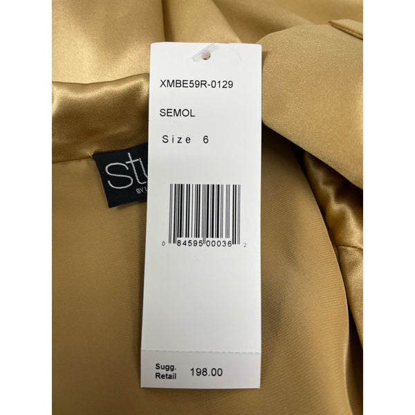Studio 148 By Lafayette 148 Women’s Gold Satin Button-Up Blouse Size 6 - New