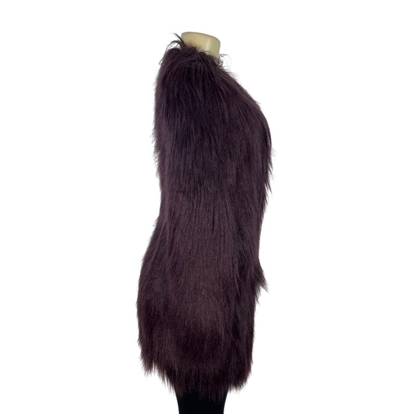 Unreal Fur Womens Faux Fur Coat In Plum Purple Size XS