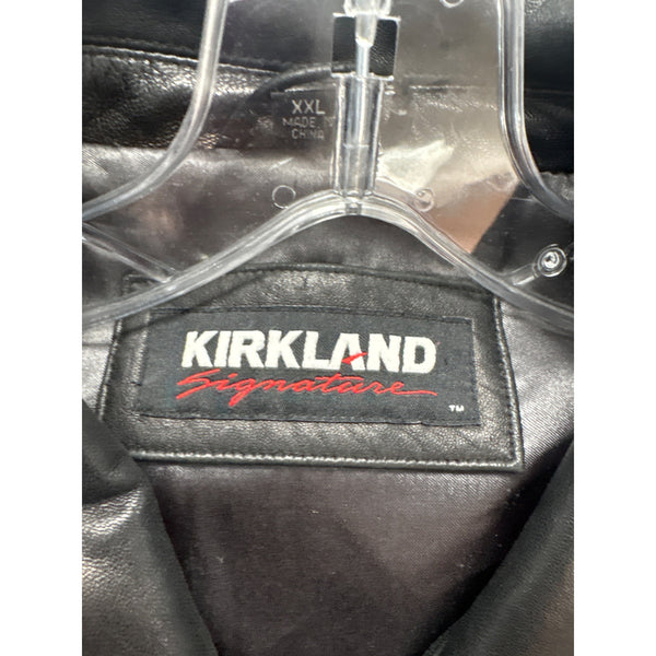 Kirkland Mens Black Leather Jacket Full Zip Signature Collection XXL Coat