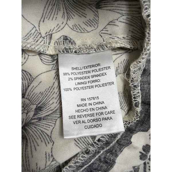 Joie Black & White Floral Dress Polyester/Button-Down/Tie Belt/Has Pockets Sz 4
