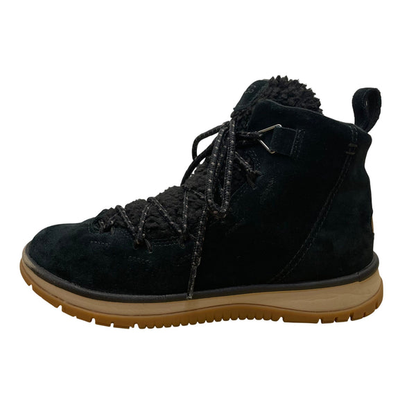 UGG Women’s Black Suede Shearling Lined Lakesider Heritage Hiking Boots Size 6.5