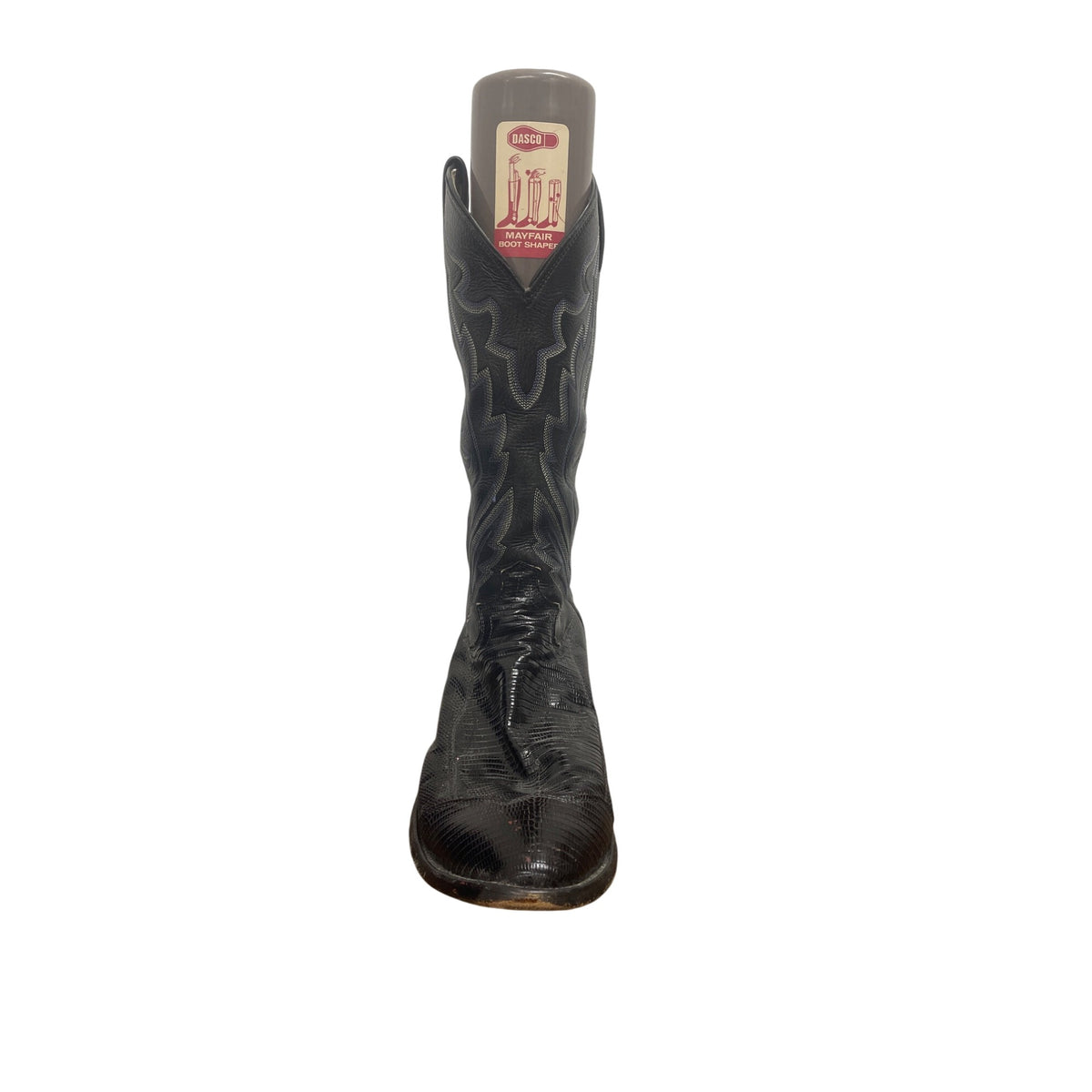 Justin Mens Black Leather Cowboy Western Boots Size 10D Stitched Style Durable