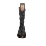 Justin Mens Black Leather Cowboy Western Boots Size 10D Stitched Style Durable