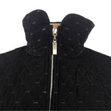 Portrait Womens Black Quilted Jacket With Zipped Closure & Adjustable Waist Sz S