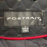 Portrait Womens Black Quilted Jacket With Zipped Closure & Adjustable Waist Sz S