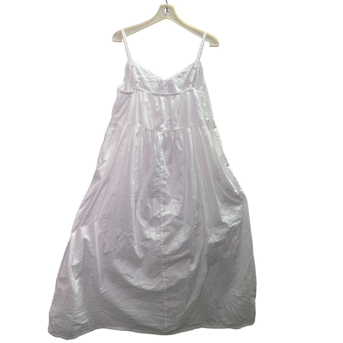 Old Navy Womens White Cotton Sleeveless Midi Dress Adjustable Straps Size G