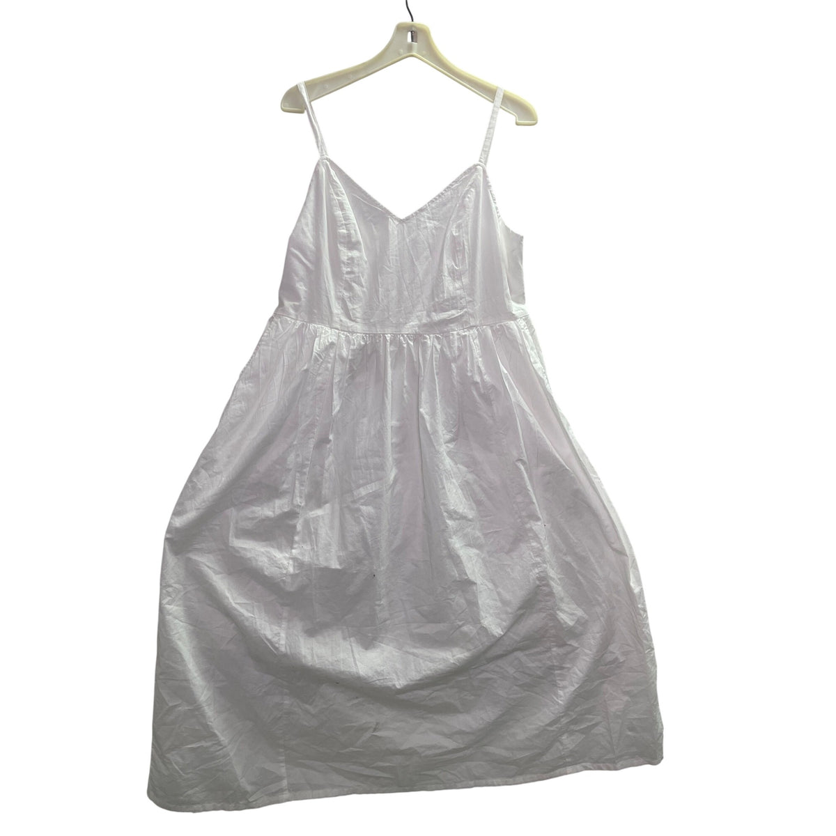 Old Navy Womens White Cotton Sleeveless Midi Dress Adjustable Straps Size G