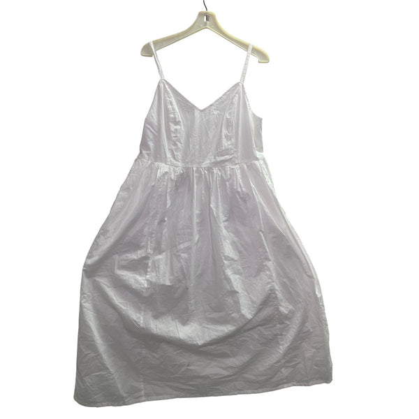 Old Navy Womens White Cotton Sleeveless Midi Dress Adjustable Straps Size G